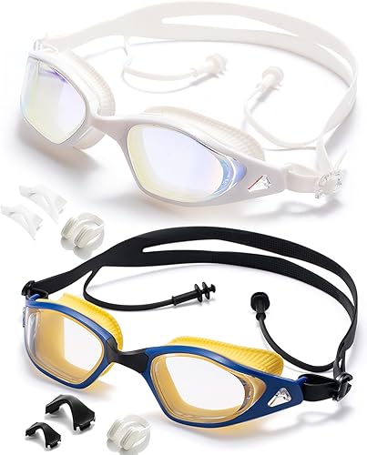 Miniatura 13 de Gafas de natación, vista súper clara, gafas de natación para adultos (blanco)