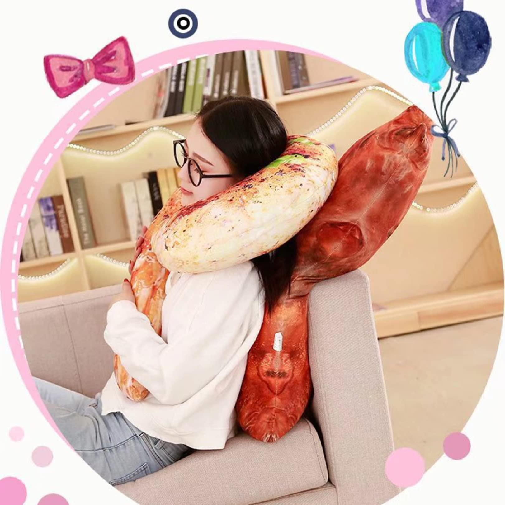 Amazon｜[LSDZW] ぬいぐるみ 肉 抱き枕 抱きまくら 食べ物型 肉の