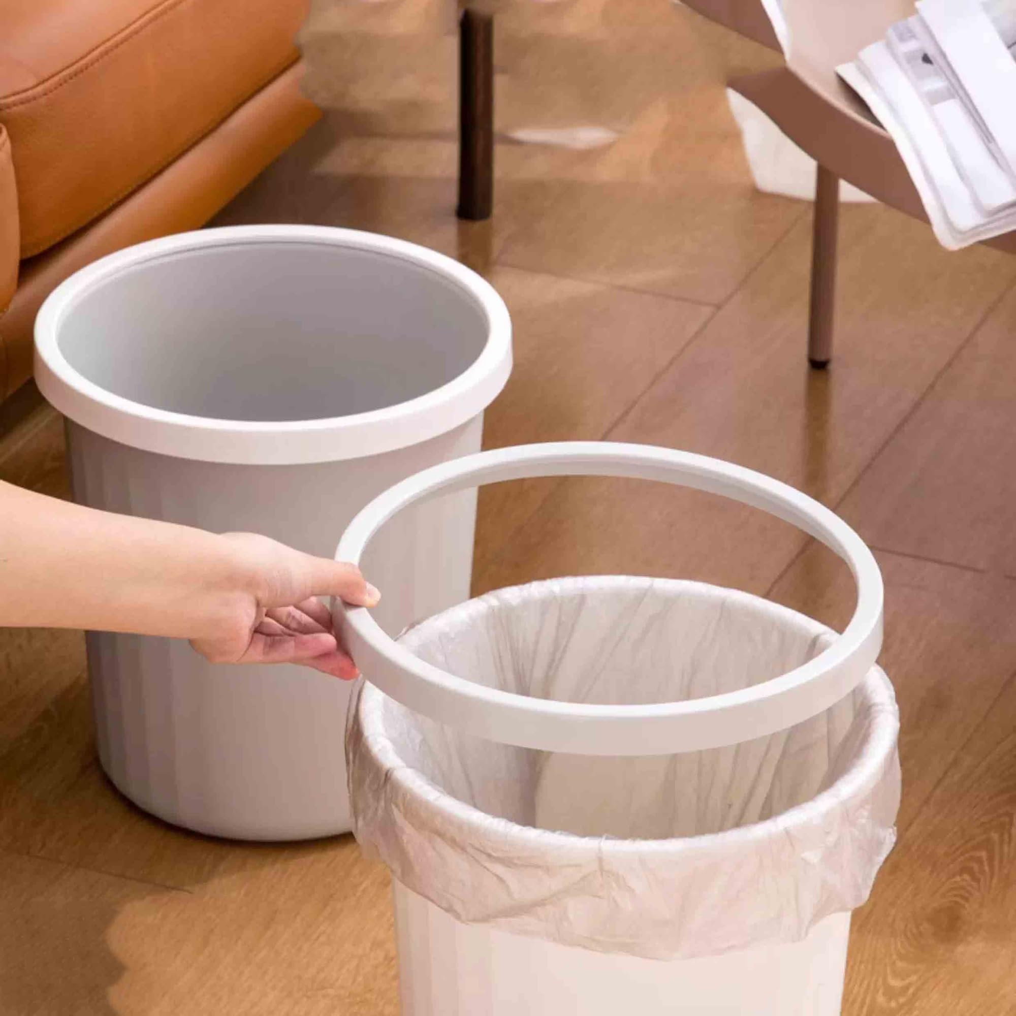 Kosze na śmieci Kosz na śmieci o dużej pojemności do użytku domowego salon sypialnia kuchnia łazienka toaleta biurowy kosz papier(Grijs,Mały)