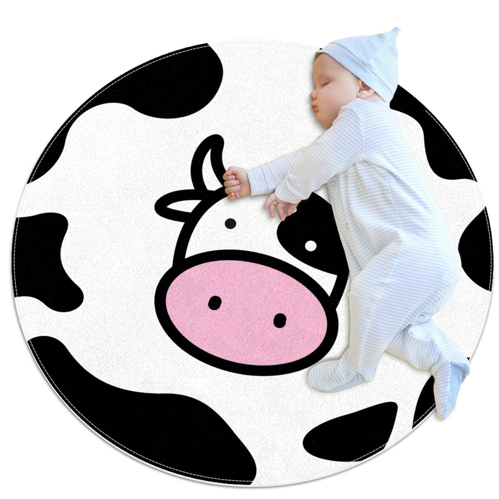 Tapis de jeu pour enfants JDEZ isolant et rond 80cm contre le sol froid de la chambre