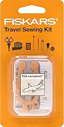Fiskars Kit de costura - Conjunto de costura de viagem de 27 peças com estojo - Materiais de artesanato - Laranja