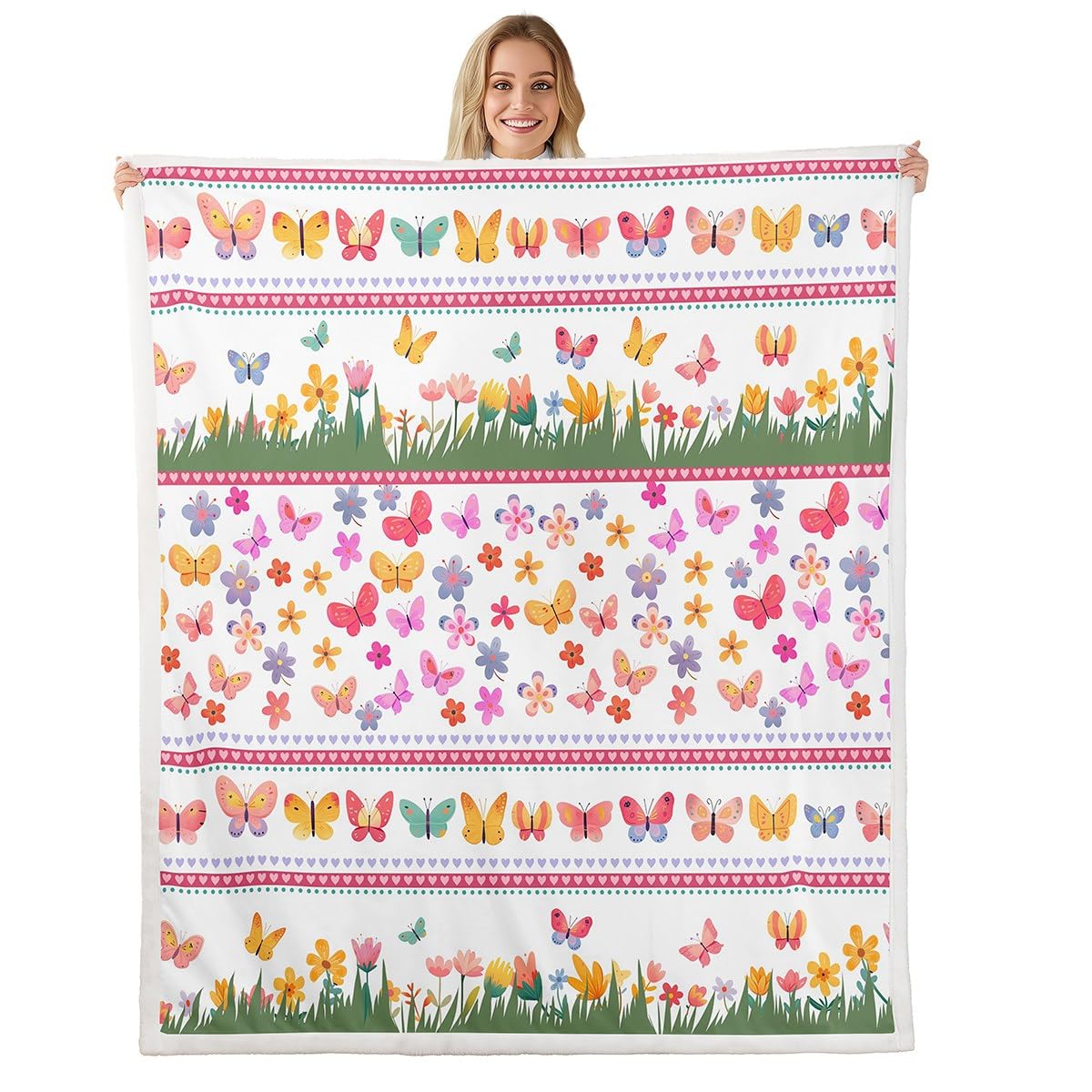 Couverture polaire canapé chaude légère à fleurs toutes saisons 228cm