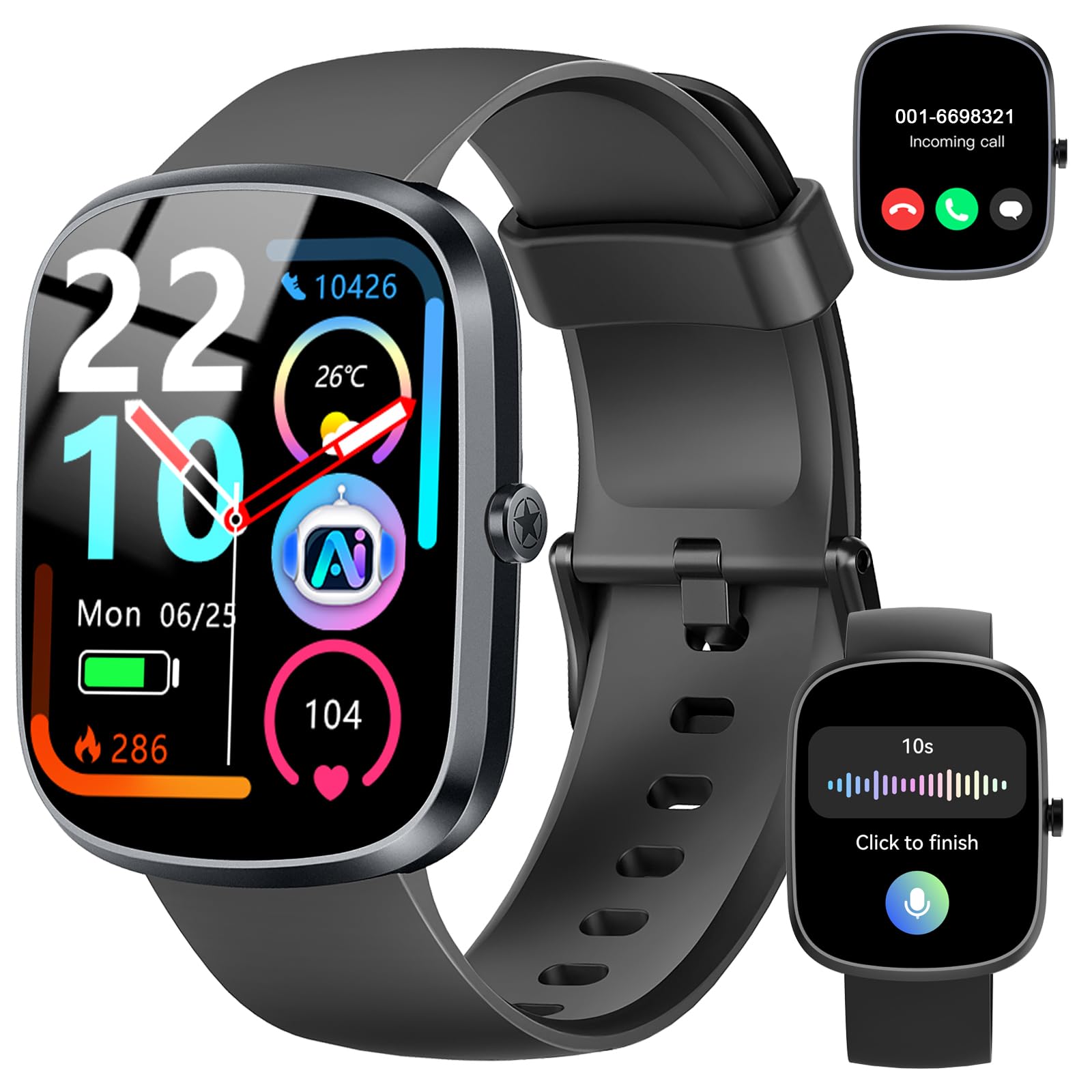 Smart Watch IP68 Wasserdicht Sportuhr, Sportuhr für Android iOS