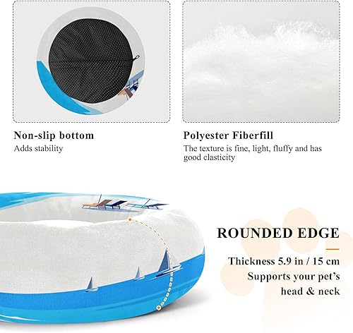 Miniatura 5 de KLL Minimalist Sea Blue Warm & Cozy Pet Cat Bed fluffier Dog Pillow Bed for Small Size Pets Supplies Camas para mascotas Grandes