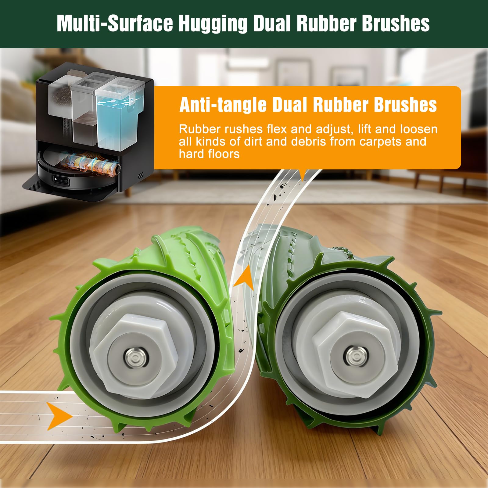 19 pezzi di ricambio accessori per robot aspirapolvere iRobot Roomba Max 705 Combo+/Roomba Max serie 700 Combo Robot Aspirapolvere, 2 spazzole principali, 1 mocio a rullo, 6 spazzole laterali