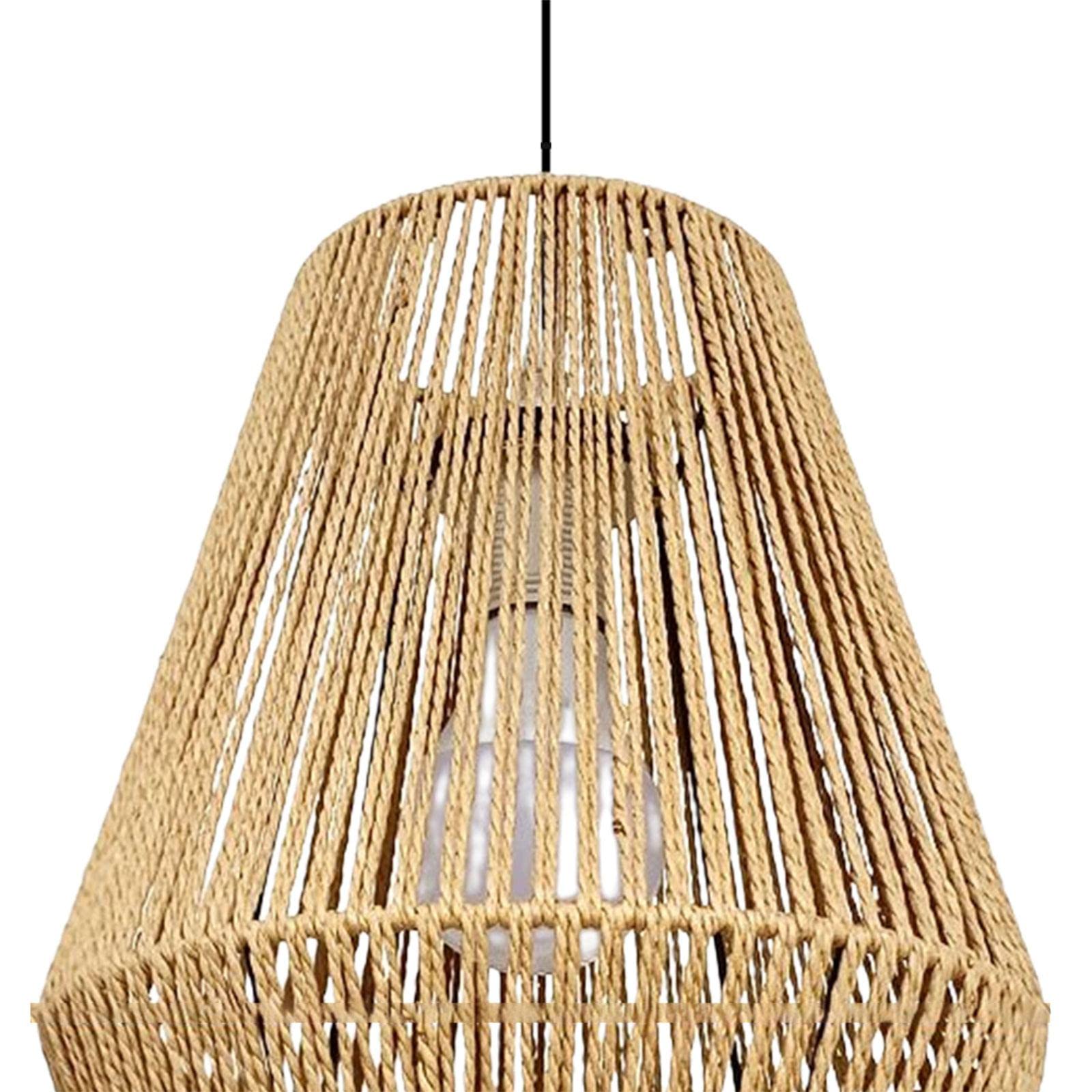 F Fityle Corda intrecciata in rattan Lampada a sospensione Paralume Sostituzione paralume Accessori retrò per soggiorno Camera da letto Hotel Ristorante, Kaki