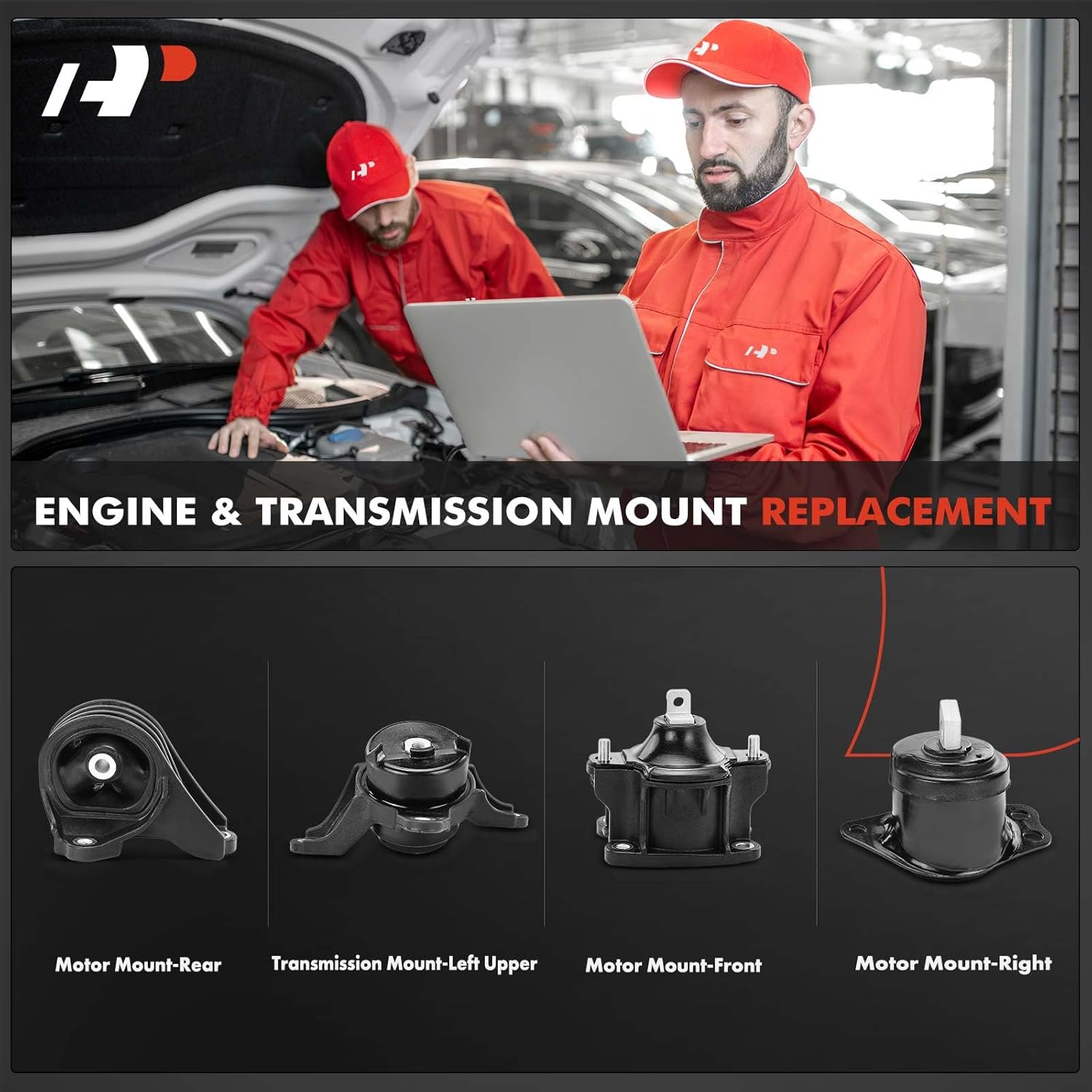 A-Premium 4-PC Set Engine Motor and Transmission Mounts Compatible with Honda Accord 2013-2017 & Acura TLX 2015-2020, 2.4L, Automatic Transmission