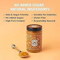 Vista 2 de Mermelada de Albaricoque GOOD GOOD - Sin Azúcar Añadida - Baja en Calorías - Sin Gluten y Vegana - Apto para Diabéticos y Keto - 12 oz / 330 g