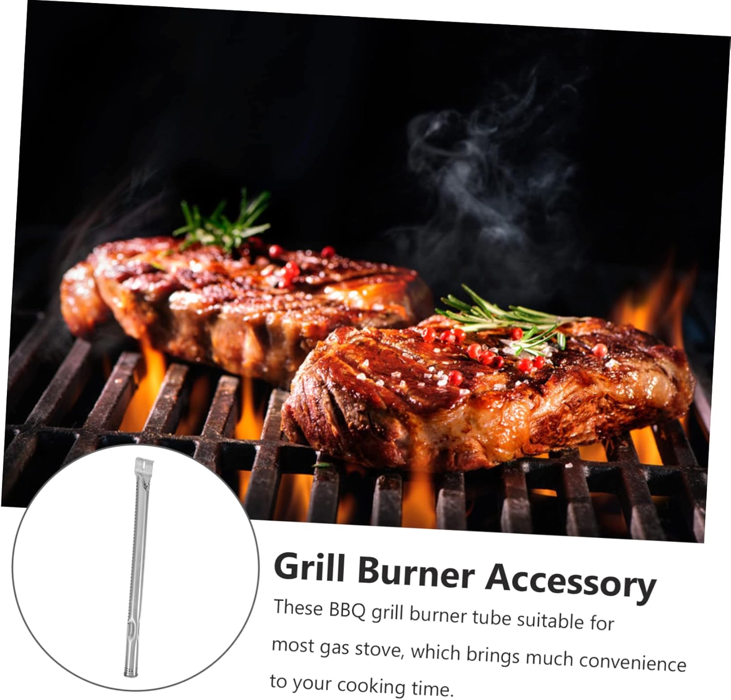 BESPORTBLE 4pcs Griddle for Gas Grill Stainless Steel Grill Tube BBQ Accessories Easy Install Parts
