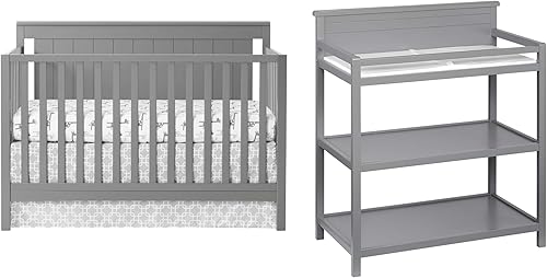 Vista 7 de Oxford Baby Lazio Cuna convertible 4 en 1, gris paloma, certificado GreenGuard Gold Gris (Dove Gray)
