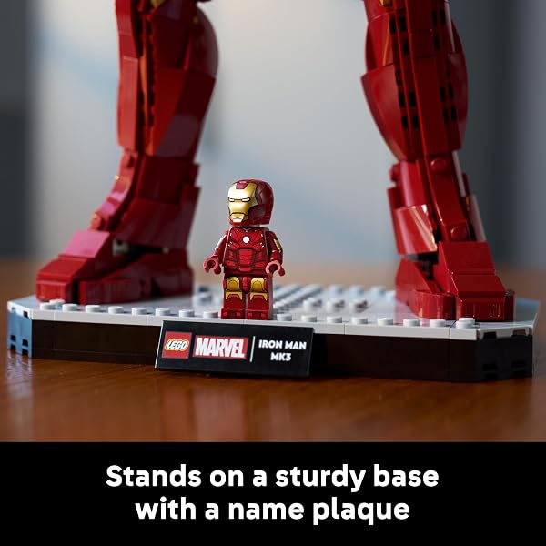 LEGO | Marvel Iron Man Mark 3 Collectors' Edition Figure - Avengers Display Model Kit for Adults - incl. a Minifigure & Arc Reactor - Collectible Gift for Fans - 76344 - 5