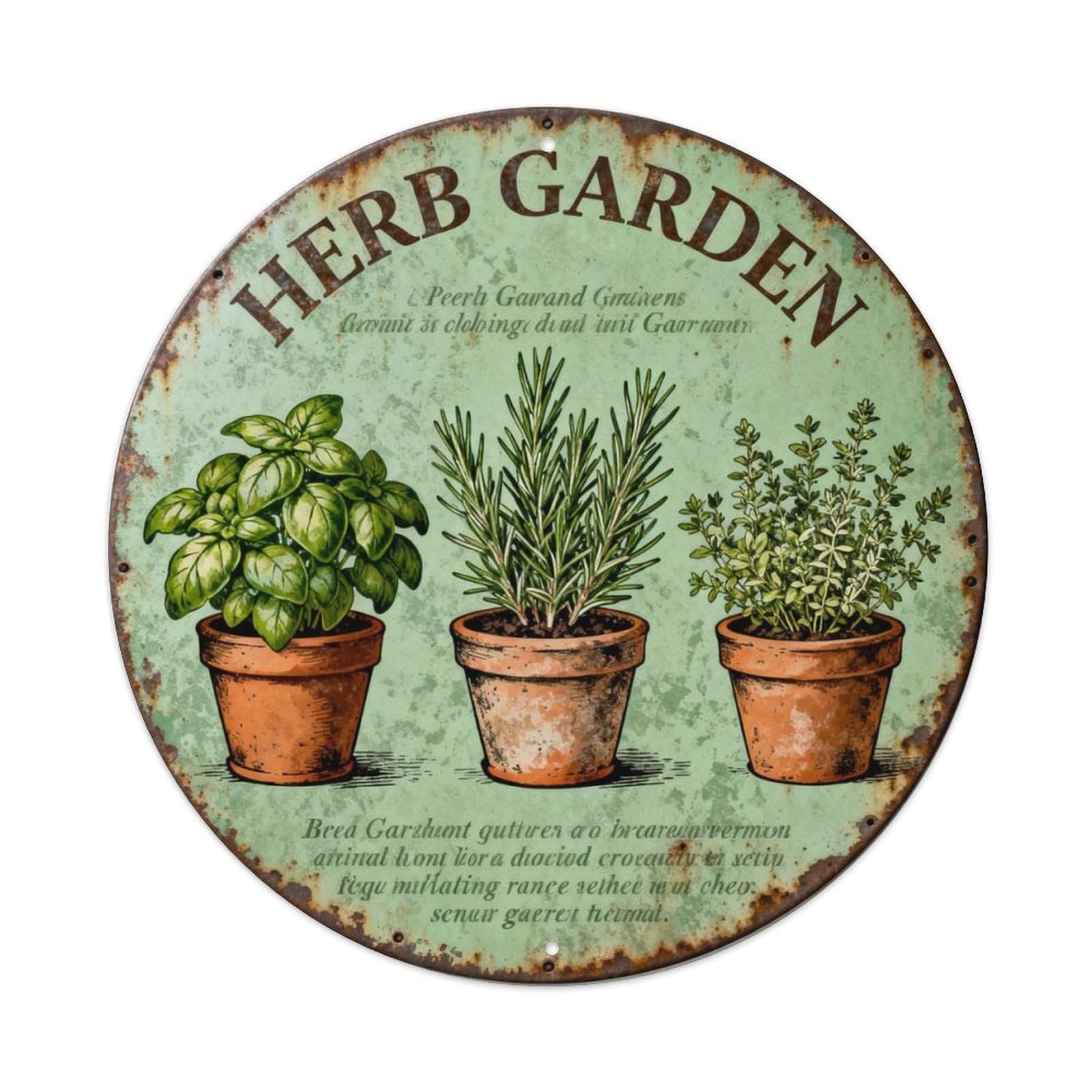 HERB GARDEN Metal Tin Sign Plaque