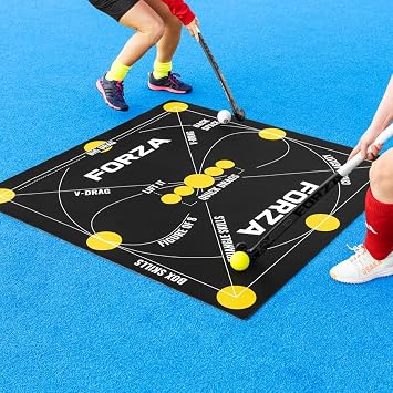 FORZA Elite Team Hockey Control Mat   145cm x 145cm Training Mat with Drill Markings   Field Hockey Training Equipment for Ball Control & Skills