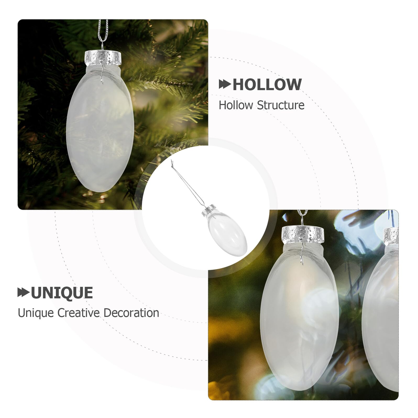 IMIKEYA 30pezzi Palline Decorative Trasparenti Plastica Riempibili per Natale Artigianato e Decorazioni Fai da Te Infrangibili e Leggeri per Alberi di Natale e Feste