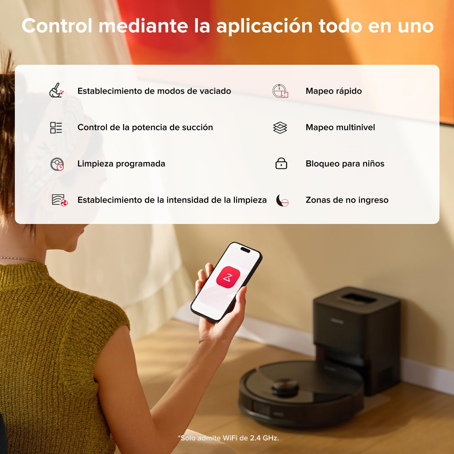 roborock Q10 S5+ Robot Aspirador y Fregasuelo 2 en 1 de 10000 Pa, Doble Sistema Antienredos, Obstacle Avoidance, 7 Weeks Self-Emptying, Navegación PreciSense LiDAR, Control por App, Negro — view 9