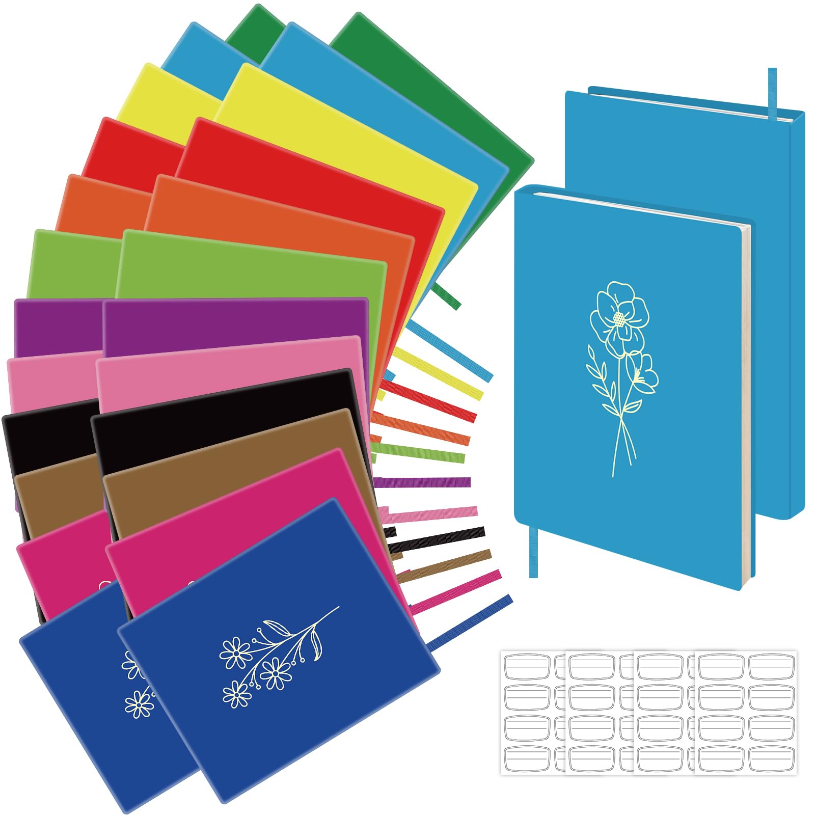 24 copertine colorate in tessuto elasticizzato per libri di testo con copertina rigida, 22,9 x 27,9 cm