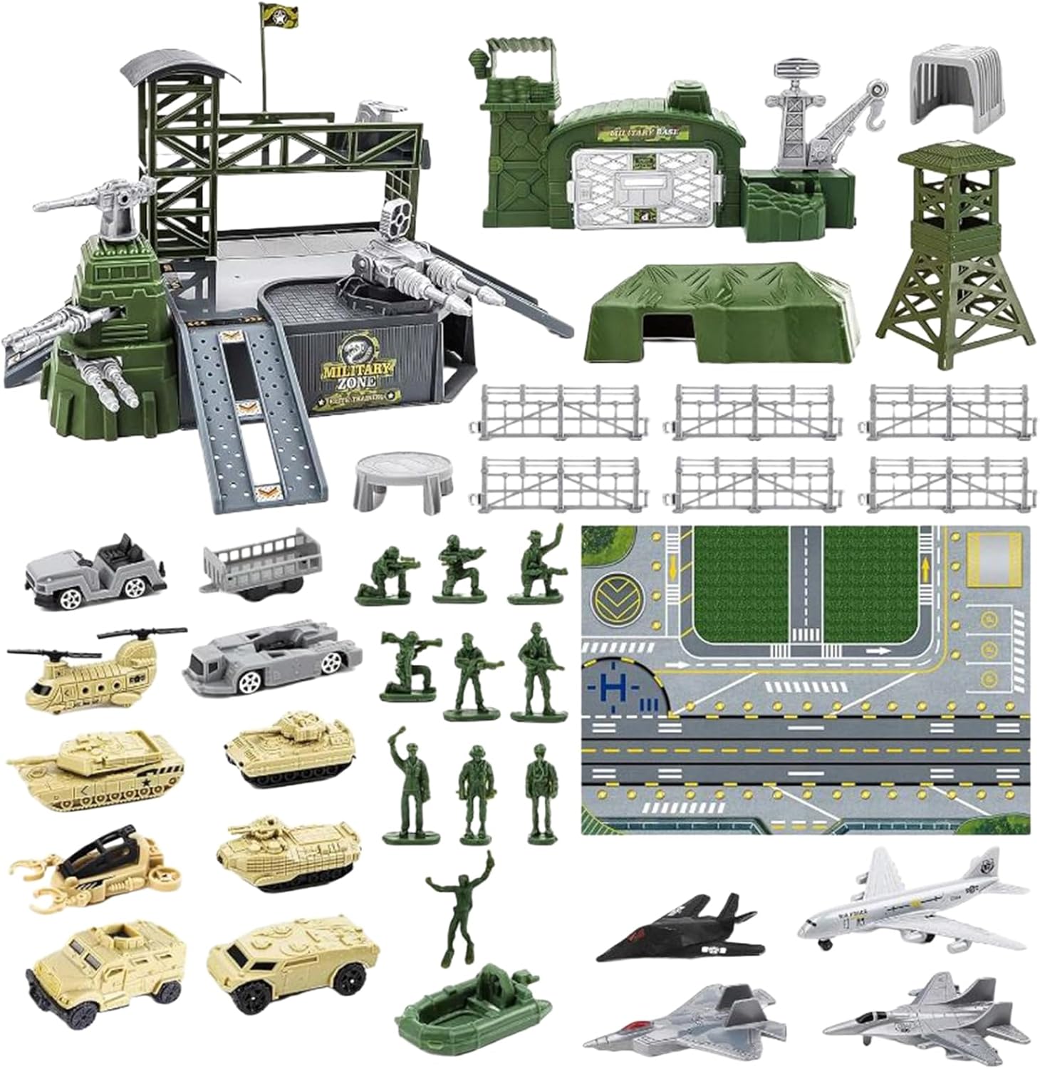 Jouets de char pour gar&ccedil;ons | Battle Adventure Play Map, Play Figure Playset | Objet de collection pour avions Play Maps Toddlers Men Battle Construction Adventure Anniversaire F&ecirc;te de No&euml;l Vacances En plein air