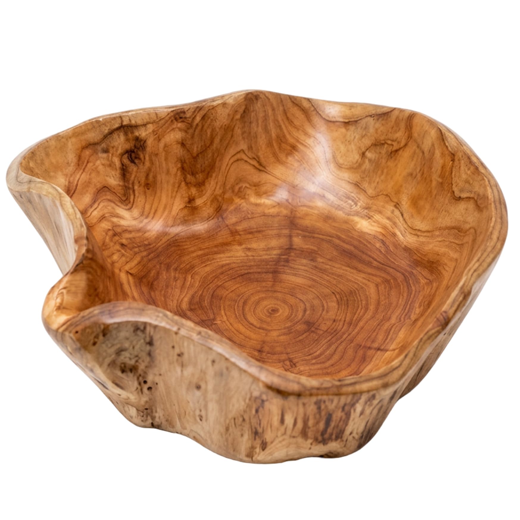 Cuenco Decorativo de Madera, Plato de Madera Hecho a Mano único, Bandeja de Vintage para mostrador de Cocina, bocadillos de Frutas, Pan sándwich, 9, 84-11, 42 Pulgadas de diámetro