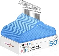 Vista 13 de HOUSE DAY Perchas de terciopelo para bebés de 11 pulgadas, paquete de 50 unidades, color gris, perchas de alta calidad para niños, ropa de bebés