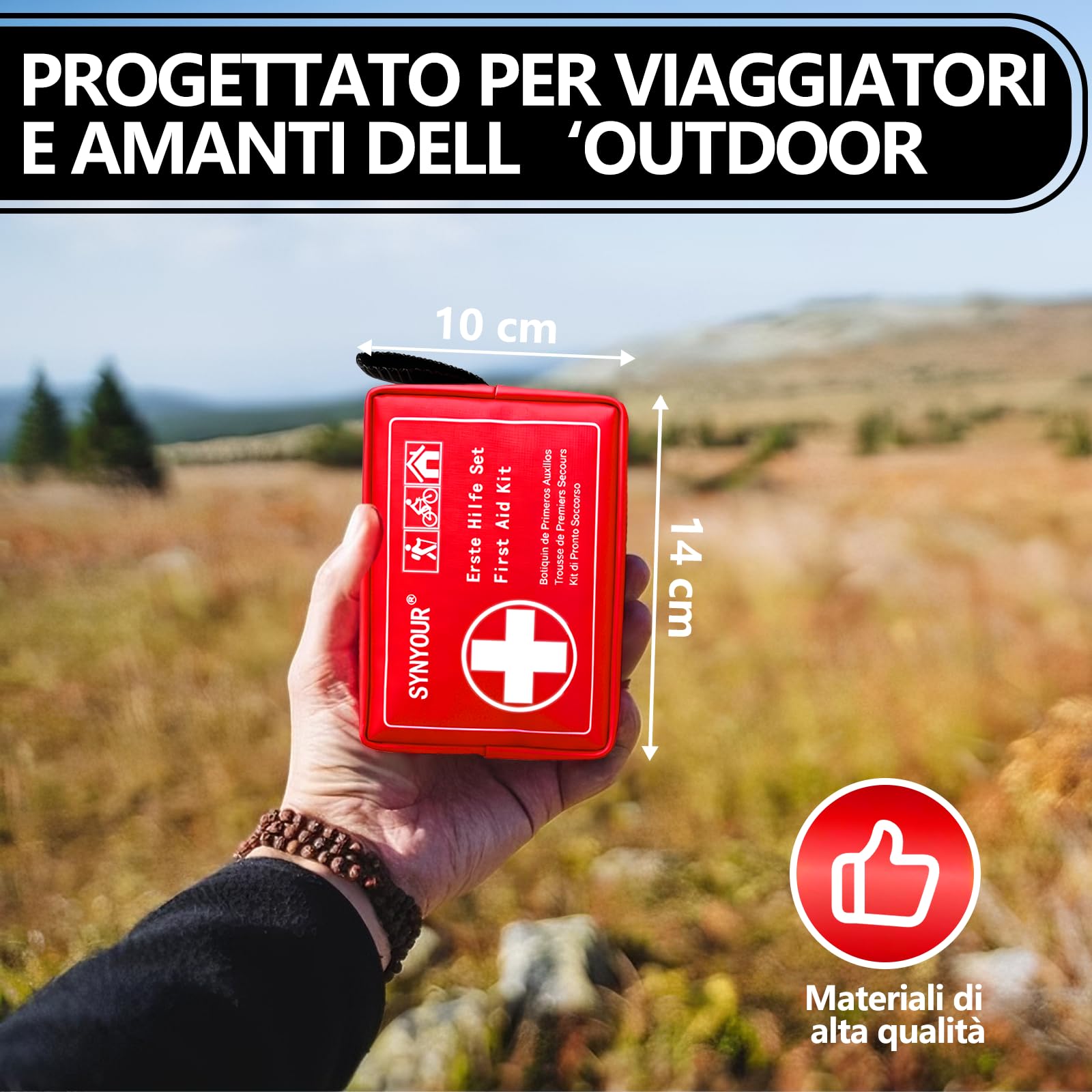 Kit di Pronto Soccorso Mini, 80 Pezzi Kit di Primo Soccorso per Viaggio Trekking Auto Moto Bicicletta Casa Bambini