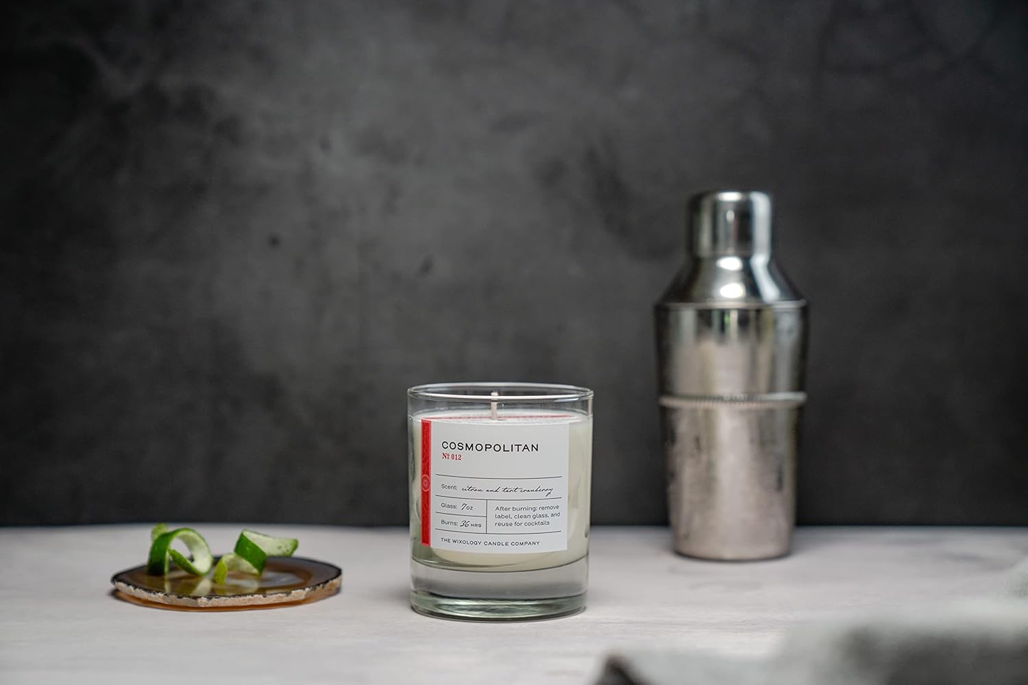 Wixology Cocktail Inspired Soy Candle - Reusable Rocks Glass - Made in Kentucky - 7 oz (Cosmopolitan)