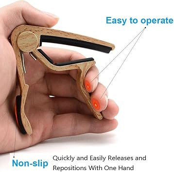 WINGO Guitar Capo للغيتار الصوتي والكهربائي مع اختيارات 5 ، Burlywood
