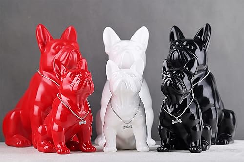 Miniatura 3 de Estatua de bulldog francés sentado de cerámica para perro, escultura decorativa para jardín o decoración del hogar, sala de estar, cocina,