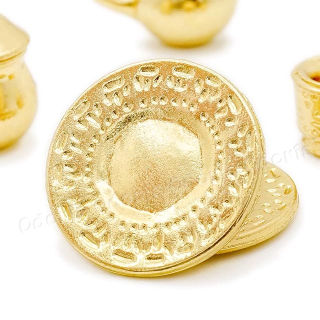 Foto 3 de 6 de Odoria 1/12 Miniatura 8PZ Antiguo Juego de Té de Té Dorado Cocina Accesorio para Casa de Muñecas