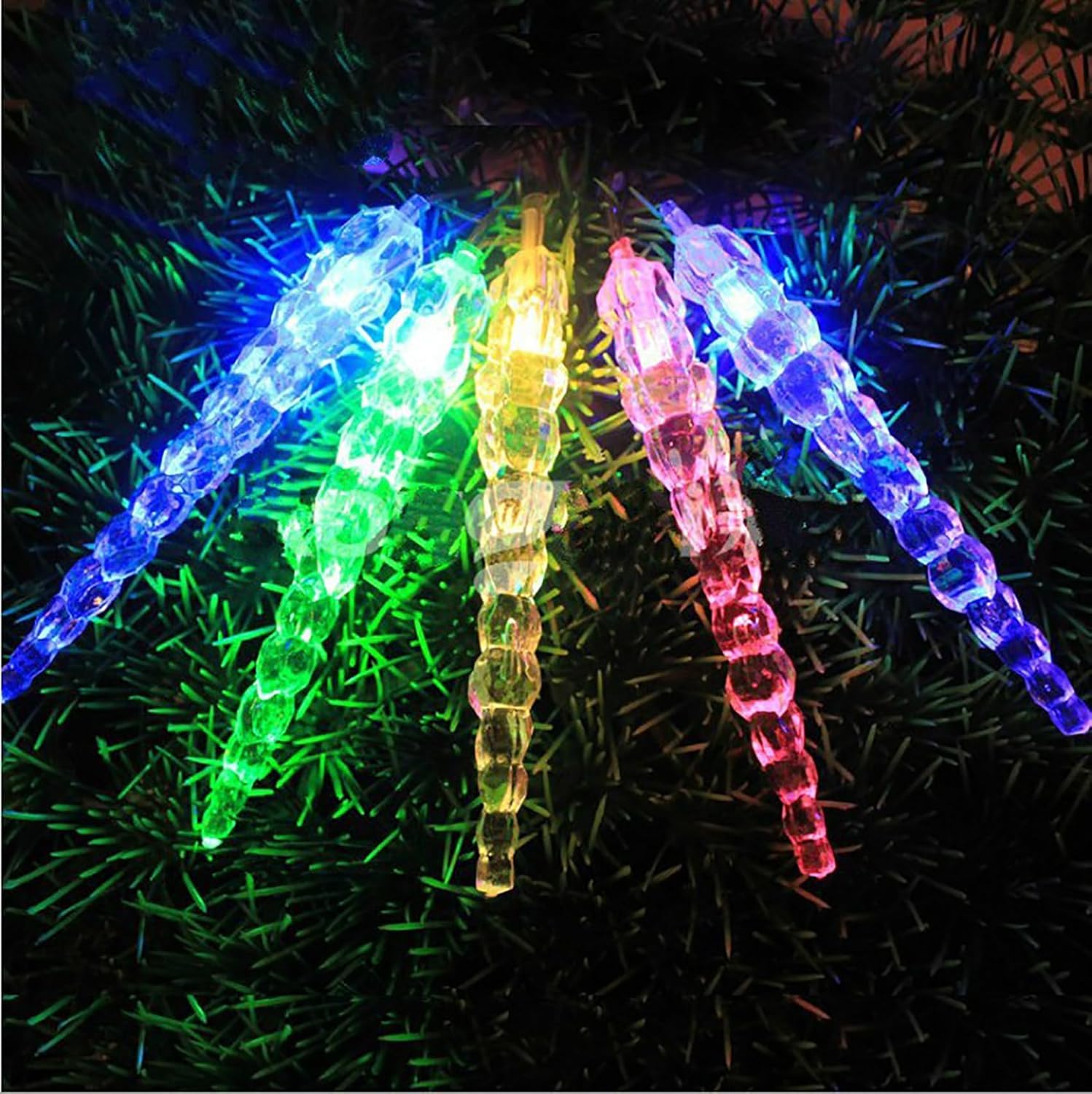 Łańcuch świetlny USB, 10 m, 80 diod LED, USB, plastikowe sople sopli, kurtyna oświetleniowa do ogrodu, trawnika, na ślub, wakacje, do dekoracji wnętrz