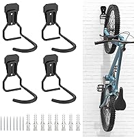 Vista 9 de Housolution Soporte de Pared para Bicicleta con Gancho Fijo, [Paquete de 6] Estante de Almacenamiento para Bicicletas de Servicio Pesado, Soporte