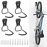 Housolution Bike Wall Mount with Fixed Hook, [4 Pack] Heavy Duty Bike Storage Rack, Bike Rack Vertical Stand for Garage - Easily Hang/Detach - with Screws Iron Bike Hanger Brackets