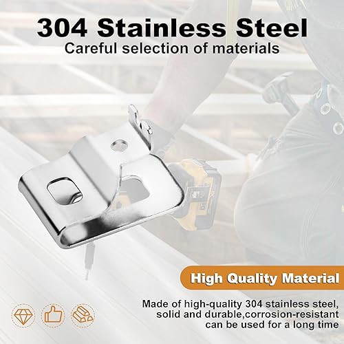 Miniatura 3 de Clips de cinturón para herramienta Dewalt de 20 V, clip Dewalt 6 piezas de repuesto para herramientas Dewalt de 20 V Max, clips de acero inoxidable