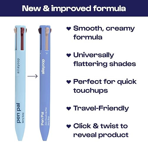 Miniatura 5 de Alleyoop Pen Pal - Bolígrafo de maquillaje 4 en 1, Make A Mauve (claro - mediano), juego de maquillaje de viaje con delineador de ojos, lápiz de