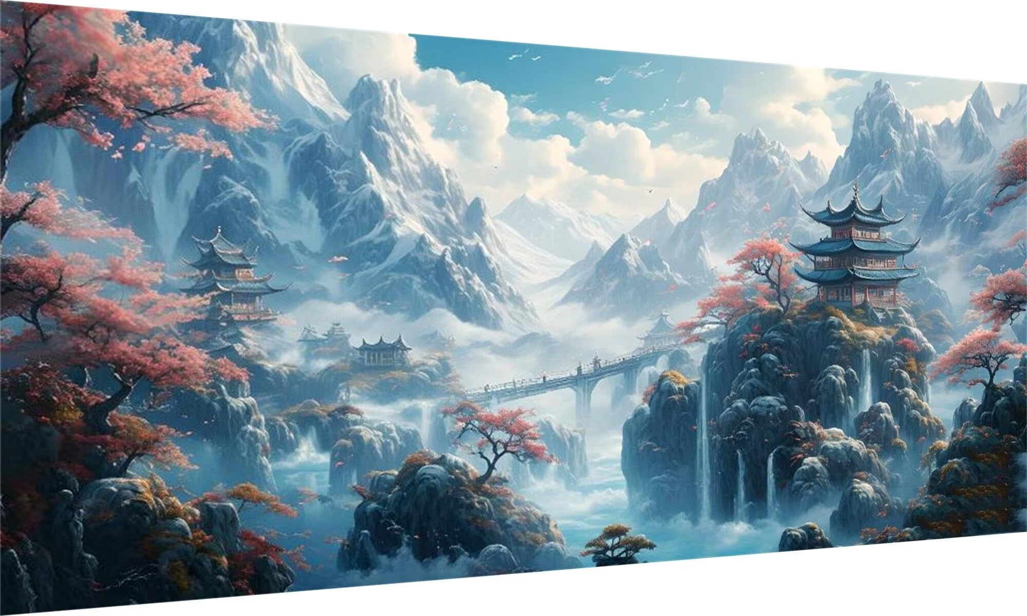 5D Diamond Painting Kit Completo Albero fiorito Cigno Grandi Pittura Diamante Mosaico Fai da Te Diamantini Strass Ricamo Punto Croce Arte Pittura Diamante per Decor Casa,Adulti,Bambini 40x120cm WP2742