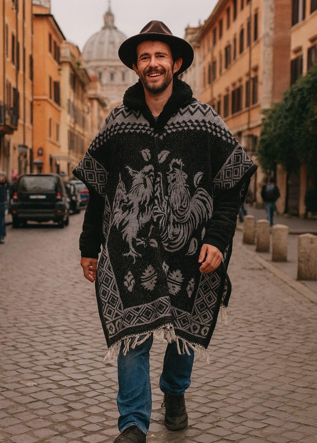 Gamboa Mexikaner Poncho Mexiko Herren Damen Authentischer Kostüm Mexikanischer Outfit Traditionelles Mexikanisches im Mexikanischen Design