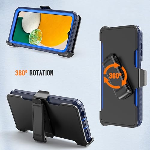 Vista 6 de Funda diseñada para Samsung Galaxy A13 5G con clip para cinturón y soporte, funda resistente de triple capa de cuerpo completo con protector