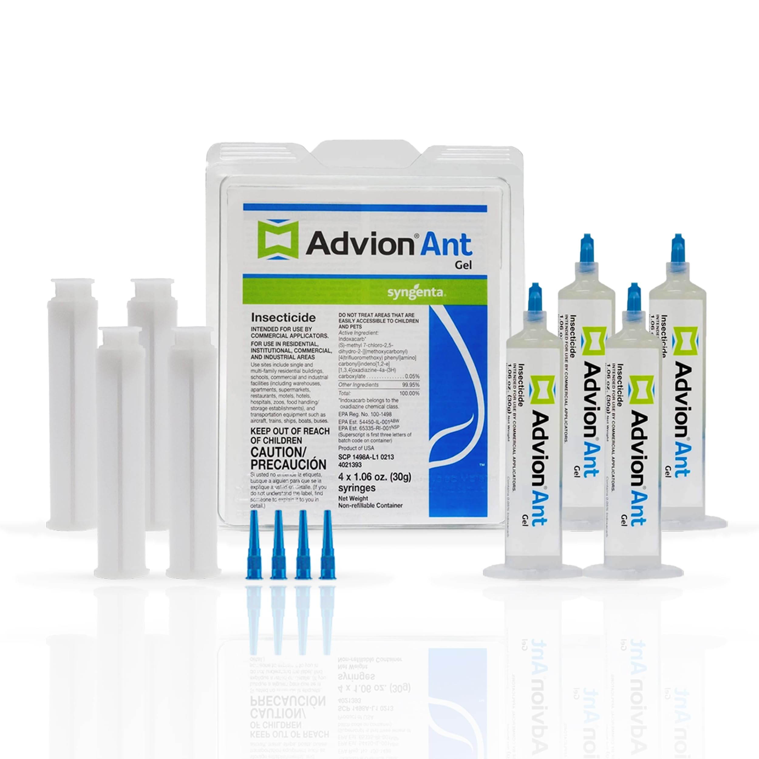 Advion Ant Gel Bait, 4 Tubes x 30-Grams, 4 Plungers and 4 Tips, Effective Bait, Formulated with 0.05% Indoxacarb, Indoor and Outdoor Use, Killer Gel for Control of Most Major Ant Species