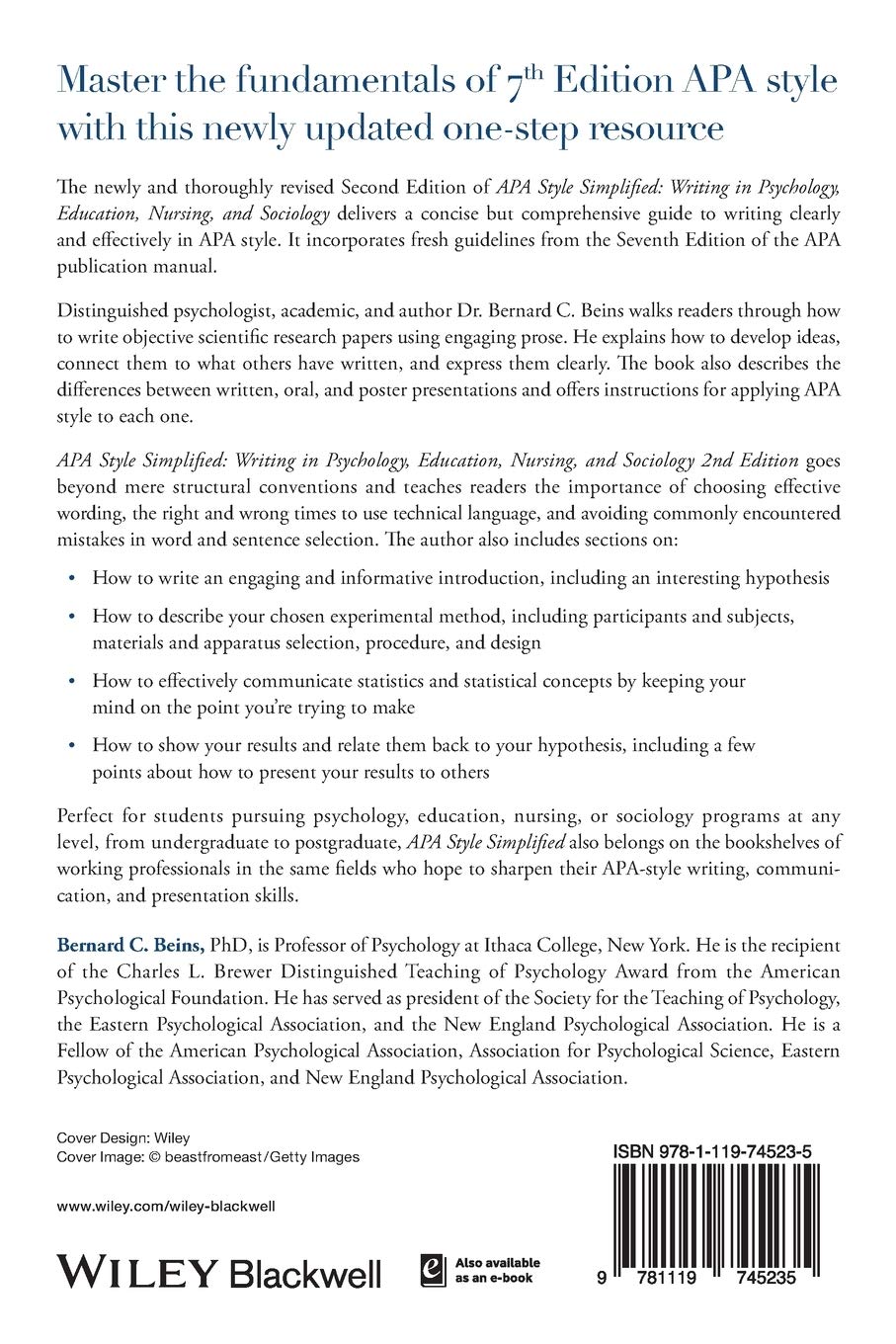 APA Style Simplified: Writing in Psychology, Education, Nursing, and Sociology