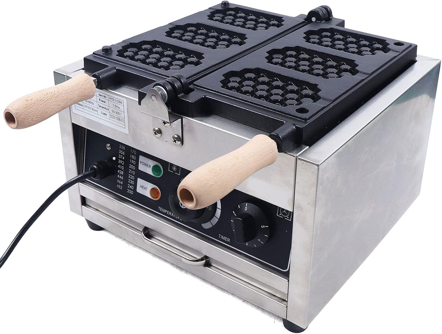 Electric Waffle Maker Machine 1500W 110V Nonstick Electric