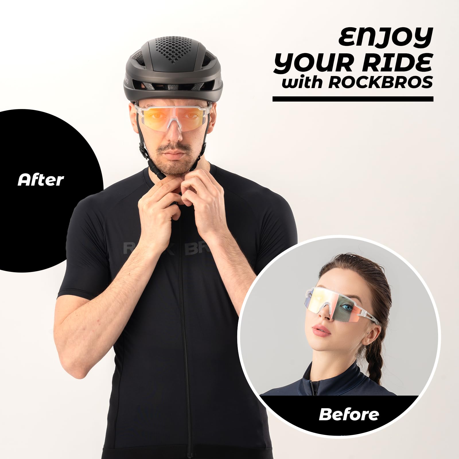 Lunettes De Soleil Photochromiques ROCKBROS Pour Vélo, Running Et Pêche – Légères, Anti-UV400 Et Polarisées