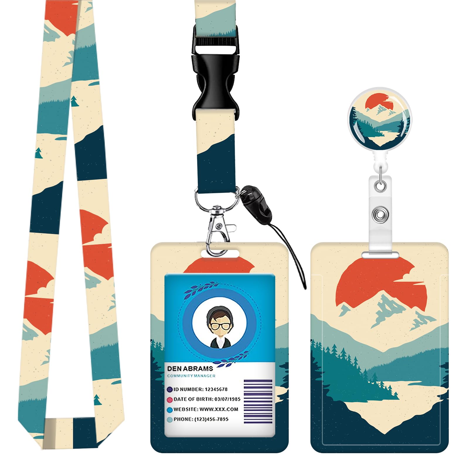 Badge Reels Retractable with Reel Clip, ID Name Tag Work Badge Holder Belt Ferrule,ID Badge Holder Cover Case for Office Work Nurse Teacher Student