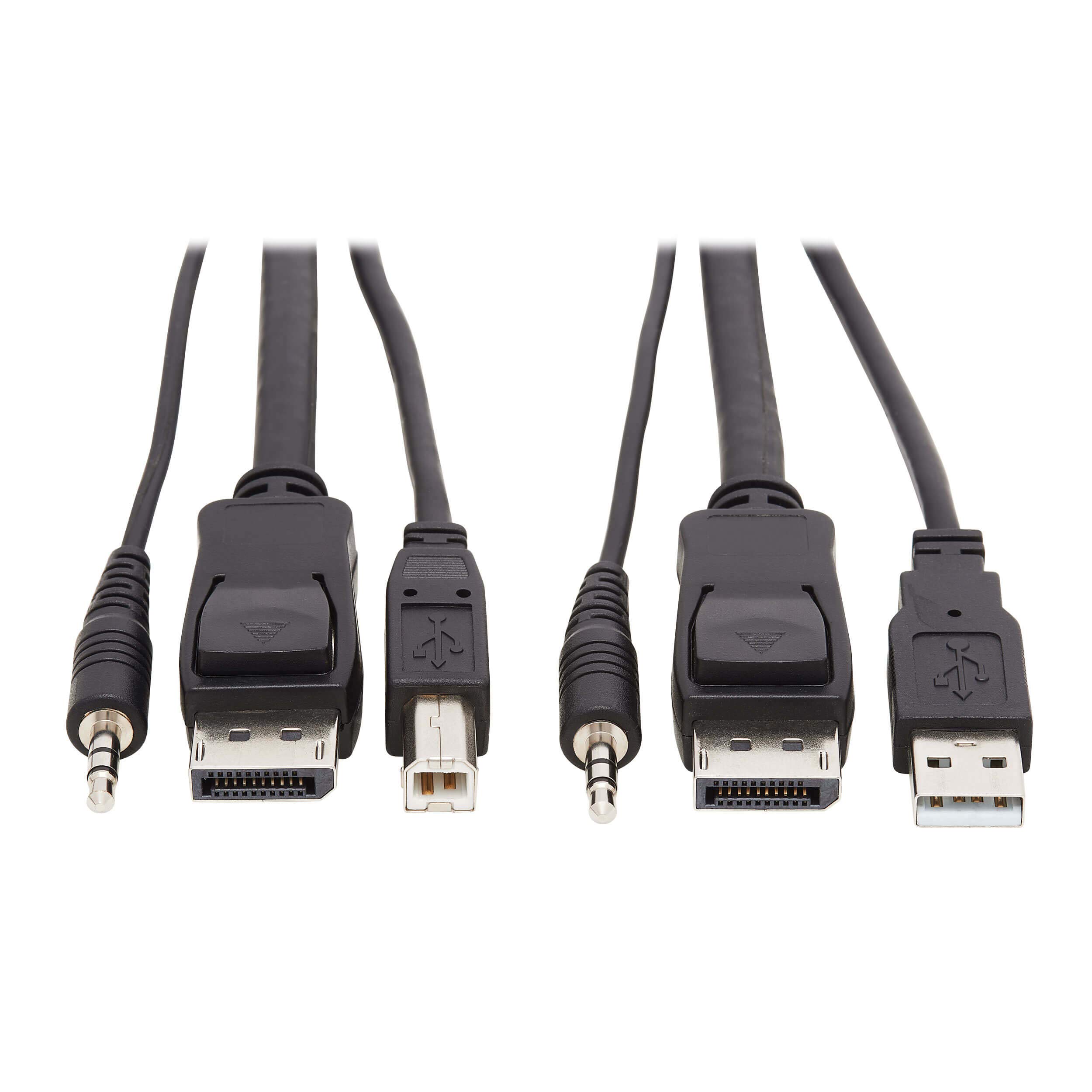 Tripp Lite DisplayPort KVM Cable Kit 3 in 1 4K USB 3.5mm Audio 3xM/10ft (P783-010)