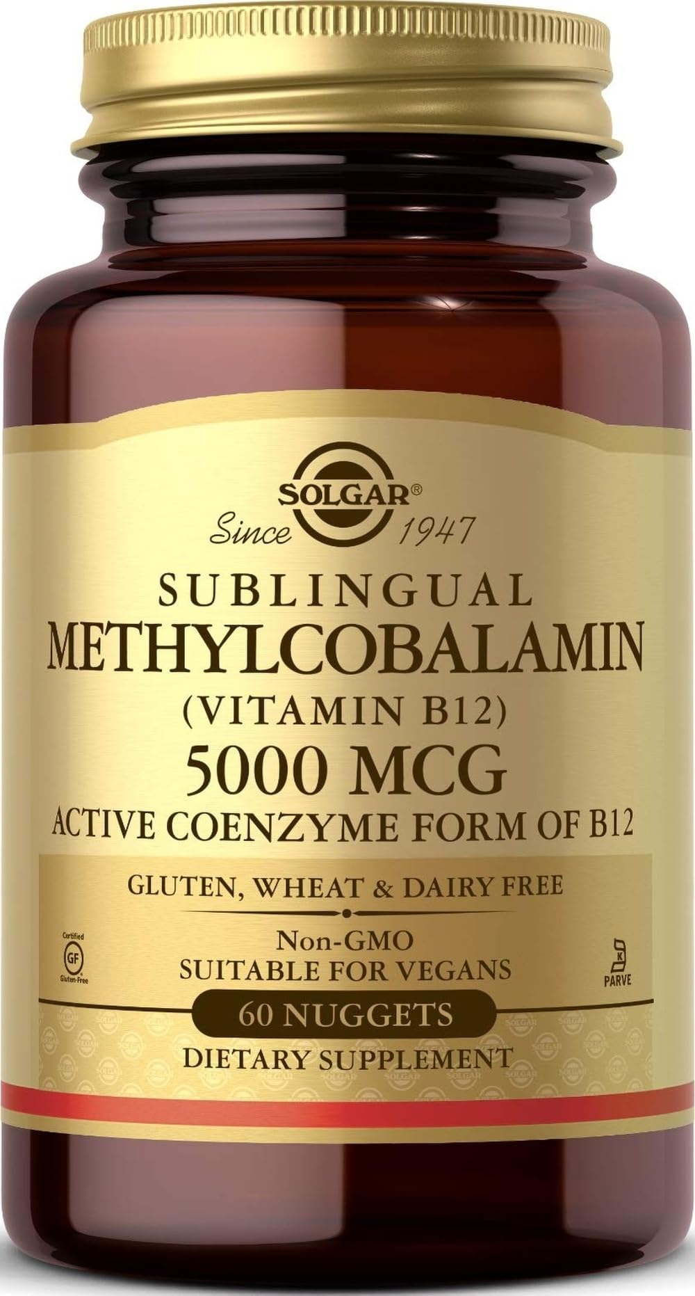 Solgar - MethylcobalaminのビタミンB12 5000 mcg。60 nugget(s)