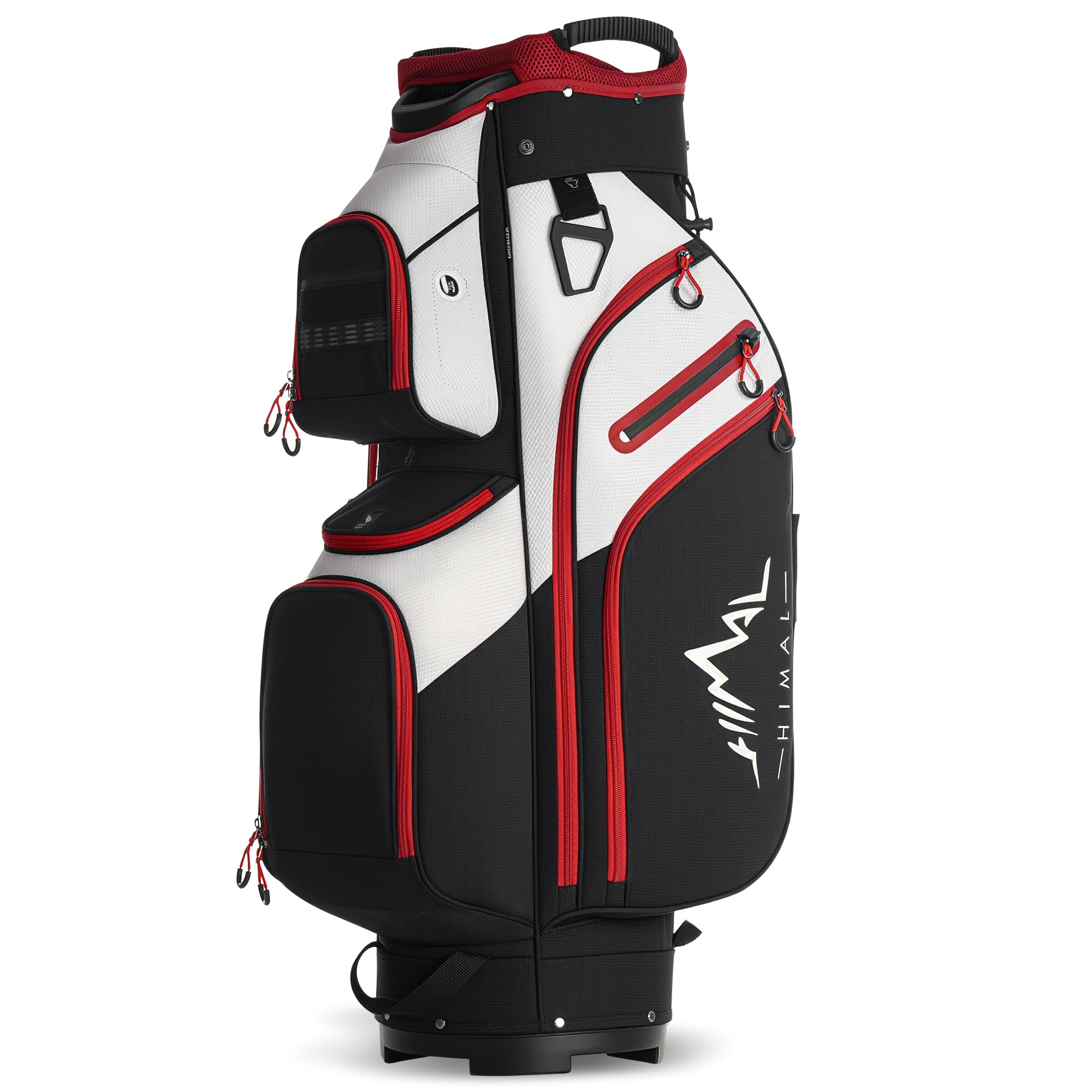 Golf Cart Bag, 15 Way Organizer Divider Top with Handles | 15 Separate Compartments,Extra Storage Pockets,Rain Cover,Comfortable carry handles,Tough Abrasion‑Resistant Materials Black-White