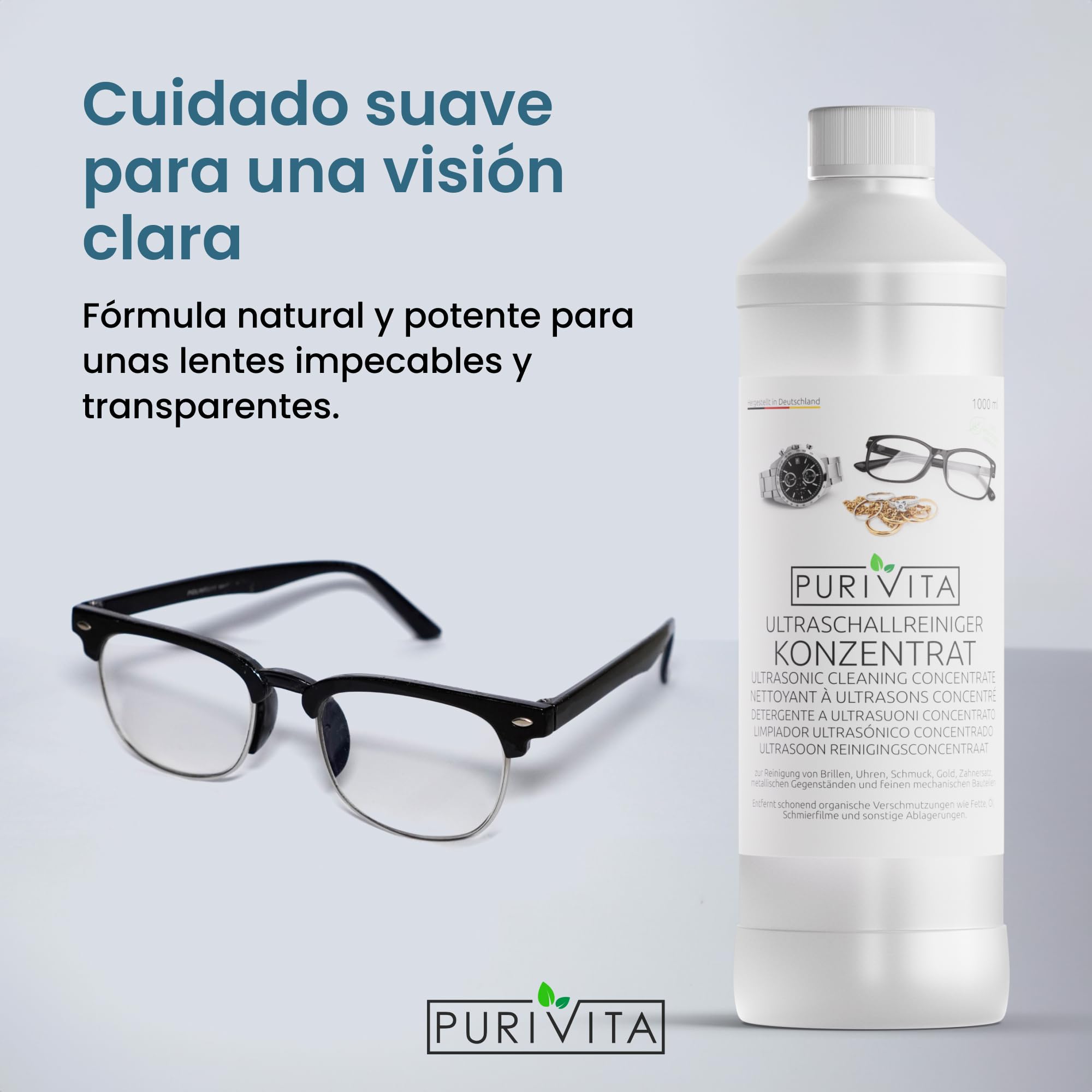 PURIVITA® Universale Liquido para Ultrasonidos Limpieza 500ML - Limpiador Ultrasónico - Ultrasonic Cleaner