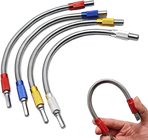 Miniatura 8 de Soporte universal para puntas de extensión flexible de metal, tubo de extensión flexible, destornillador de impacto de eje flexible de 11.8