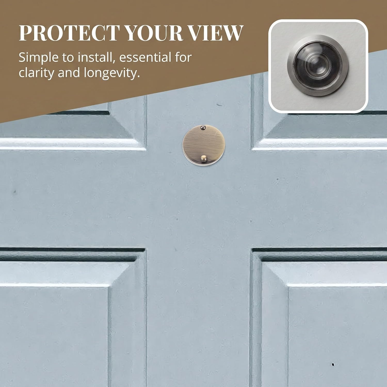 Door Viewer Privacy Cover with Dust Prevention and Easy Installation 3pcs Brushed Nickel Finish for Metal Doors for Home and Hotel Use