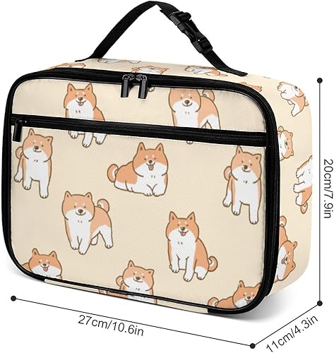 Miniatura 3 de Shiba Inu - Lonchera reutilizable con aislamiento, bolsa enfriadora, lonchera para comida y alimentos, bolsa de mano para mujeres, niños, niñas,