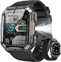 Relógio Inteligente Militar 2.01 Polegadas à Prova d'Água IP68 Bateria 900mAh 20 Dias Bluetooth Chamada 100+ Modos Esportivos Bússola Lanterna