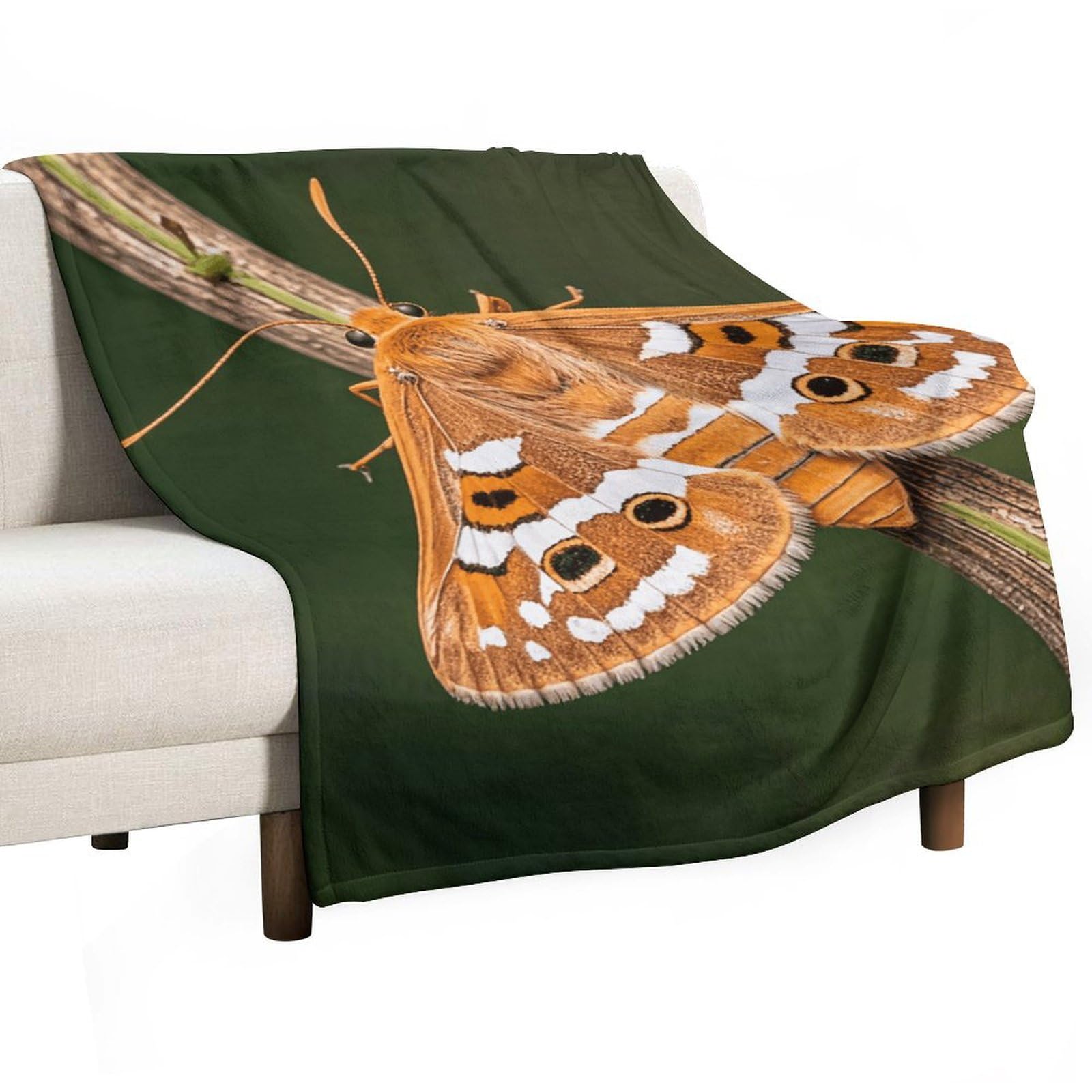 Plaid en flanelle imprimé papillon pour pique-nique, camping et voyage